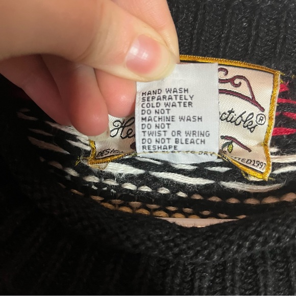 Heirloom Collectibles Vintage Pullover Sweater Christmas Snowflake And Floral L - Picture 9 of 13